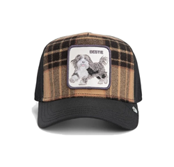 BASEBALL CAP DAPPER BESTIE ITALY VOID IN PLAID NERO MARRONE